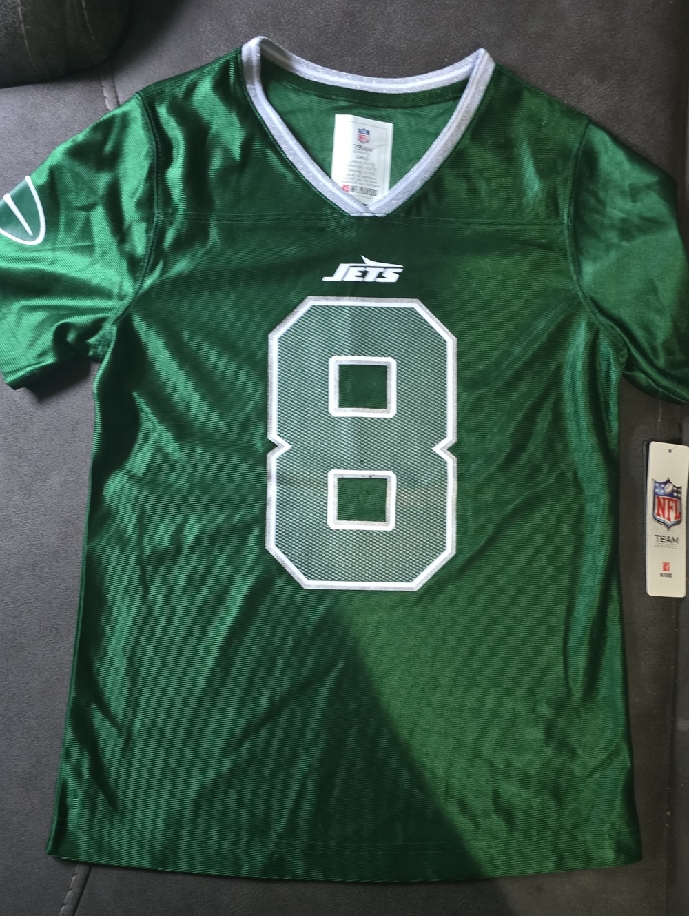 JETS NFL Team Apparel Tag with Red, Blue and White Logon